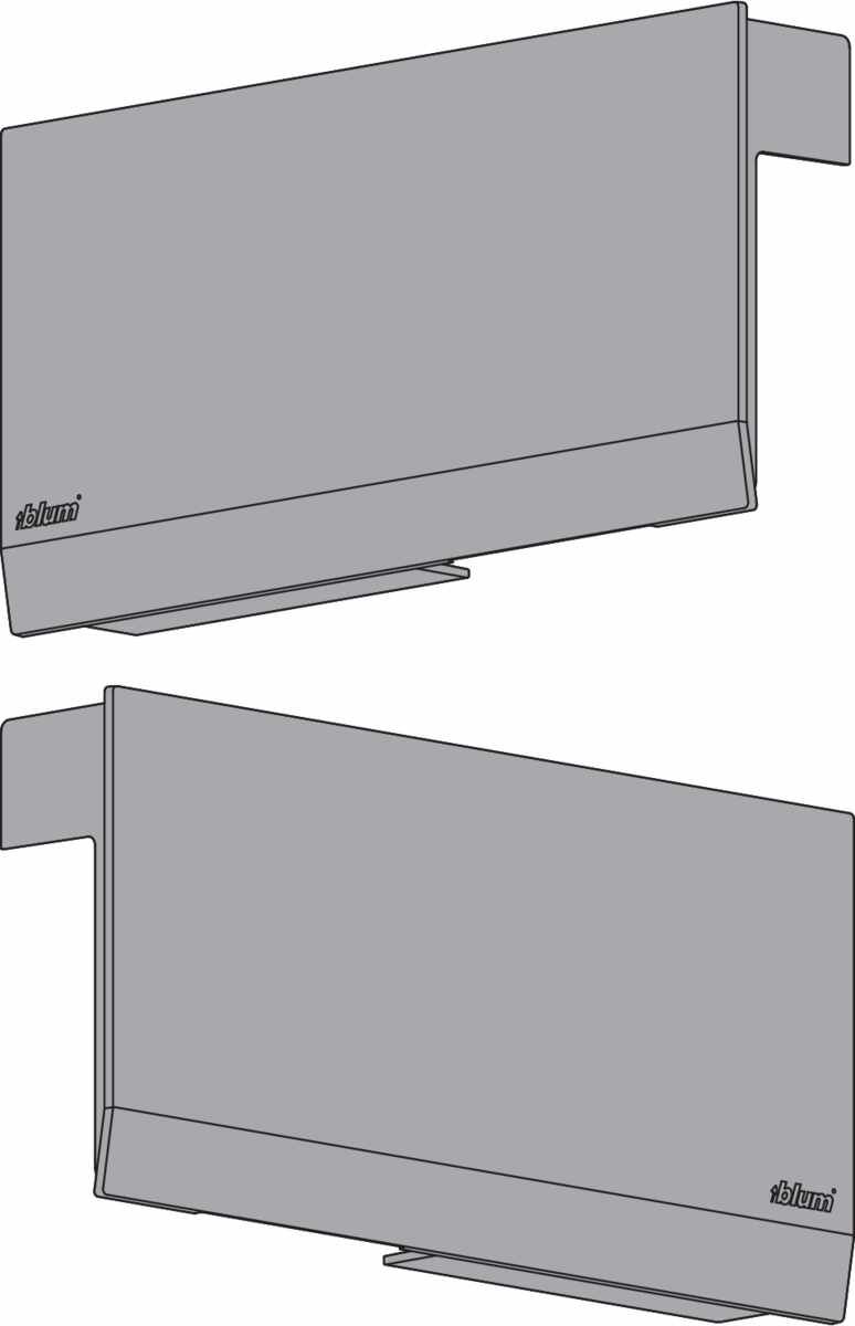 AVENTOS HK top Hochklappe, Kraftspeicher-Abdeckkappe, links/rechts, hellgrau/inox-g.