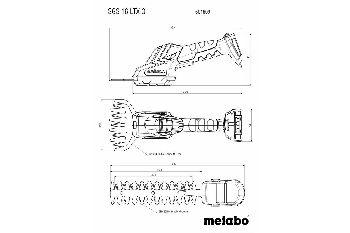 Akku Strauch-u GrasschereSGS 18 LTX Q Metabo ohne Akku ohne Ladegerät Karton