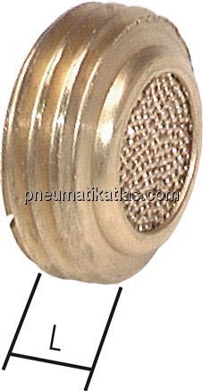 flacher Schalldämpfer G 1/8", Sinterbronze, zum Versenken