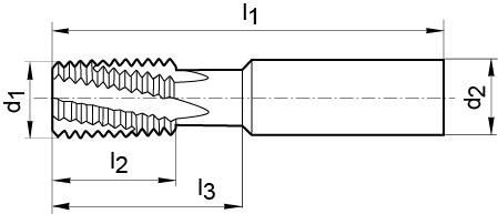 Gewindefräser TMUSP VHM TiCN Schaft HA Innenkühlung D10x16x1mm GÜHRING