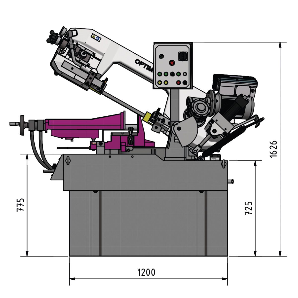 Doppelgehrungs-Metallbandsäge Optimum OPTIsaw SD 351AV