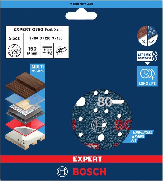 BOSCH Schleiffoliensatz, 9-teilig