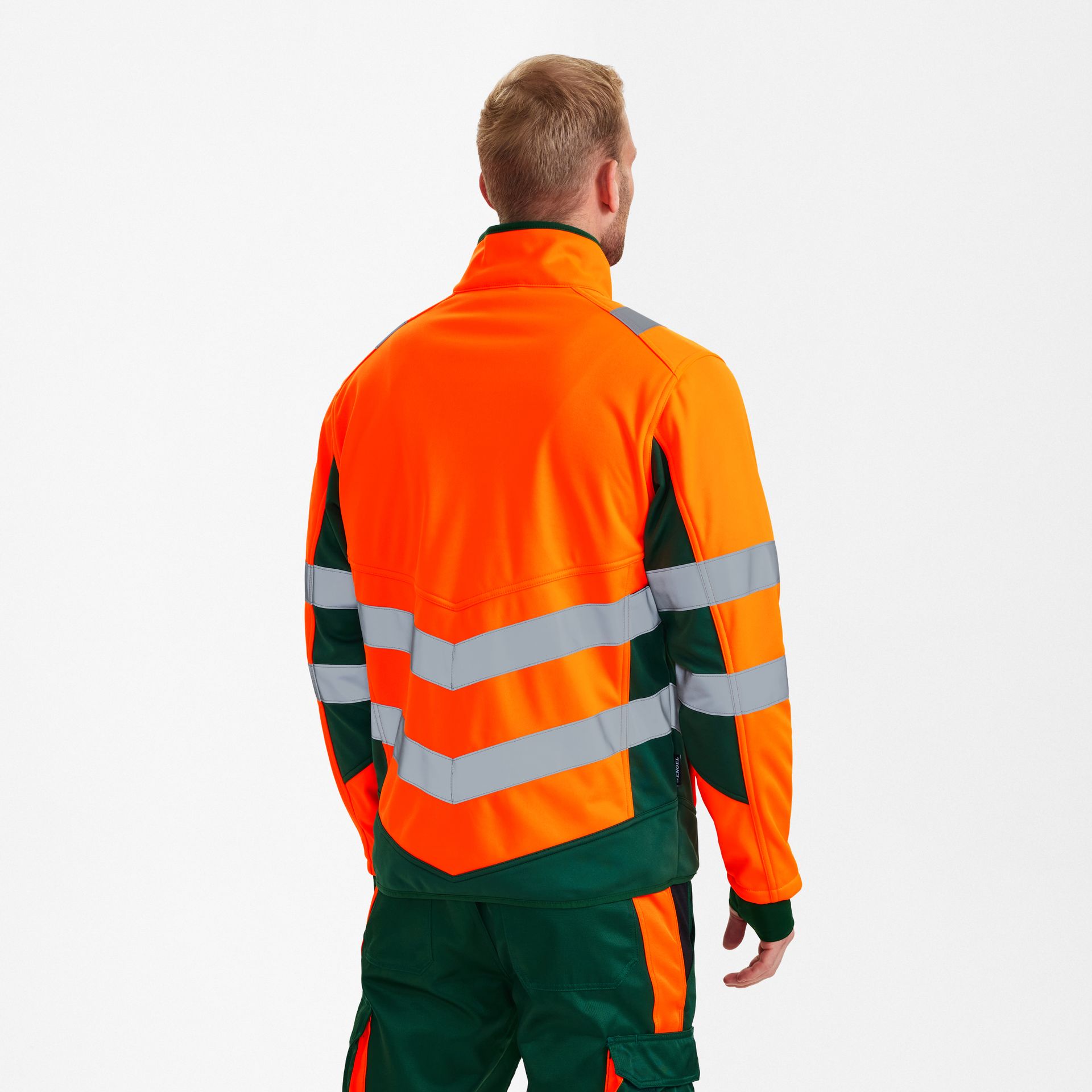 Safety Softshelljacke Orange/Grün, Gr. M