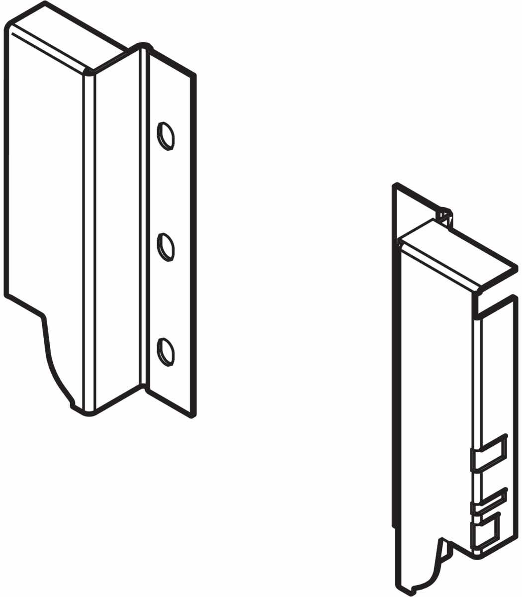 TANDEMBOX Holzrückwandhalter, Höhe K (128,5 mm), links/rechts, R9006 weißaluminium