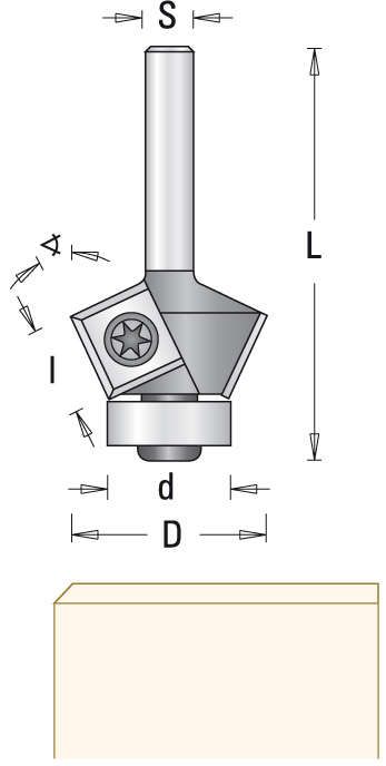 HW-Wendeplatten-Fasefräser Z2 mit Anlauflager