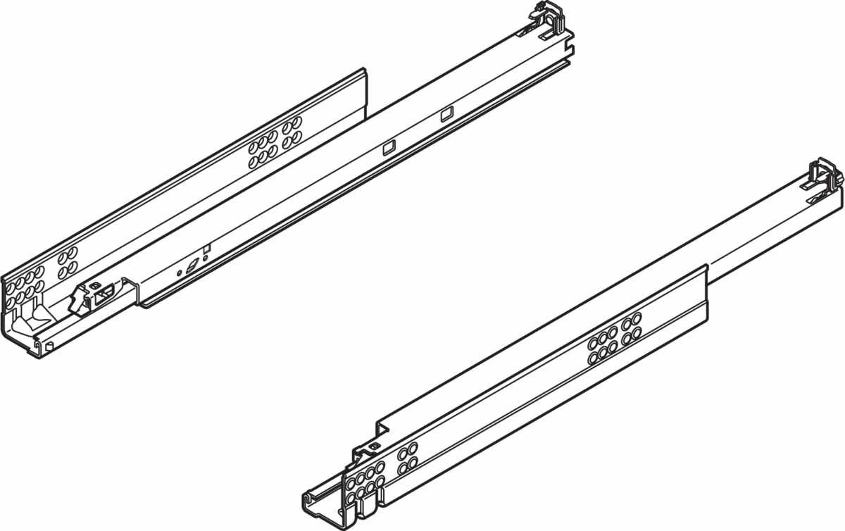 TANDEM plus BLUMOTION integriert Vollauszug, Führung, 30 kg, NL=400 mm, für Plattendicke 11-16 mm, für Kupplung, links/rechts, verzinkt