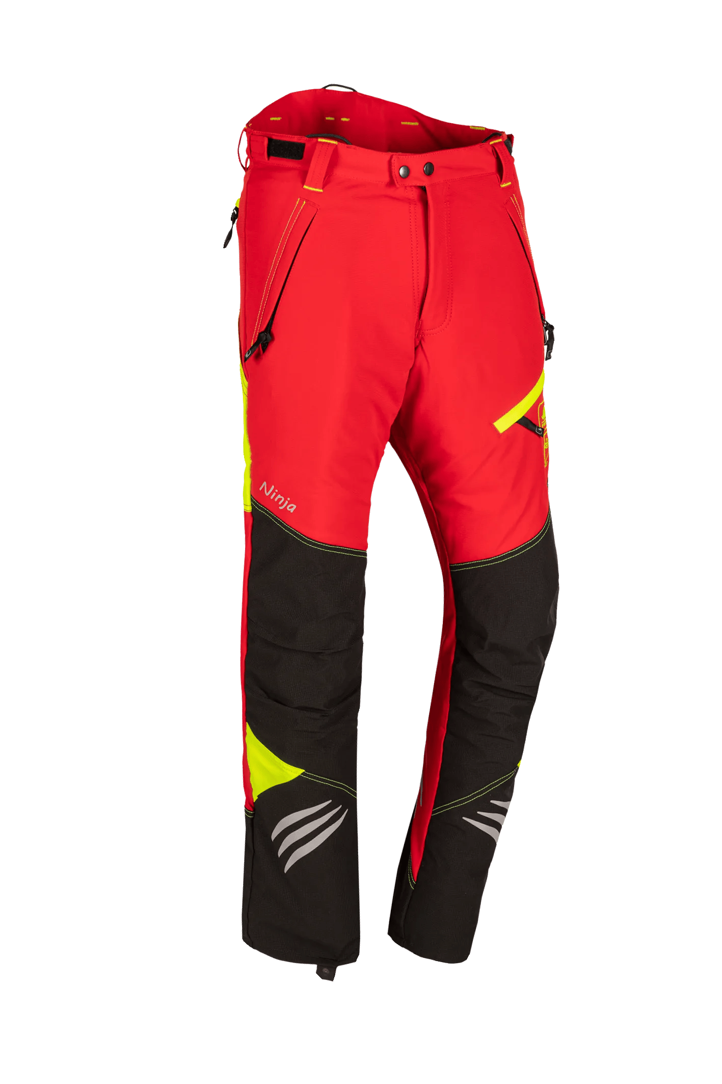 SIP Schnittschutzhose Ninja rot/leuchtgelb