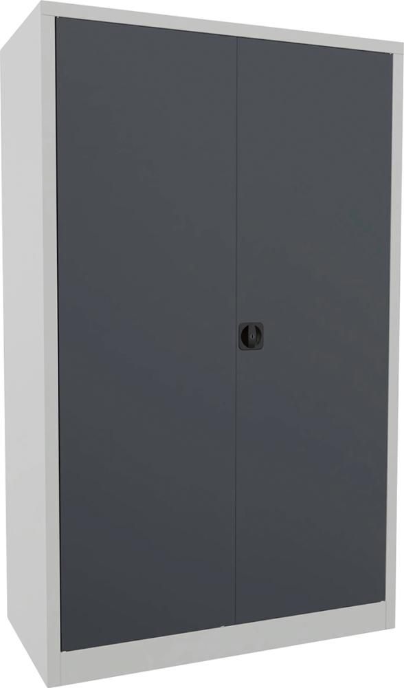 Flügeltürenschrank 4 Einlegeböden a 80kg RAL 7035/7016 B1200xT600xH1950mm