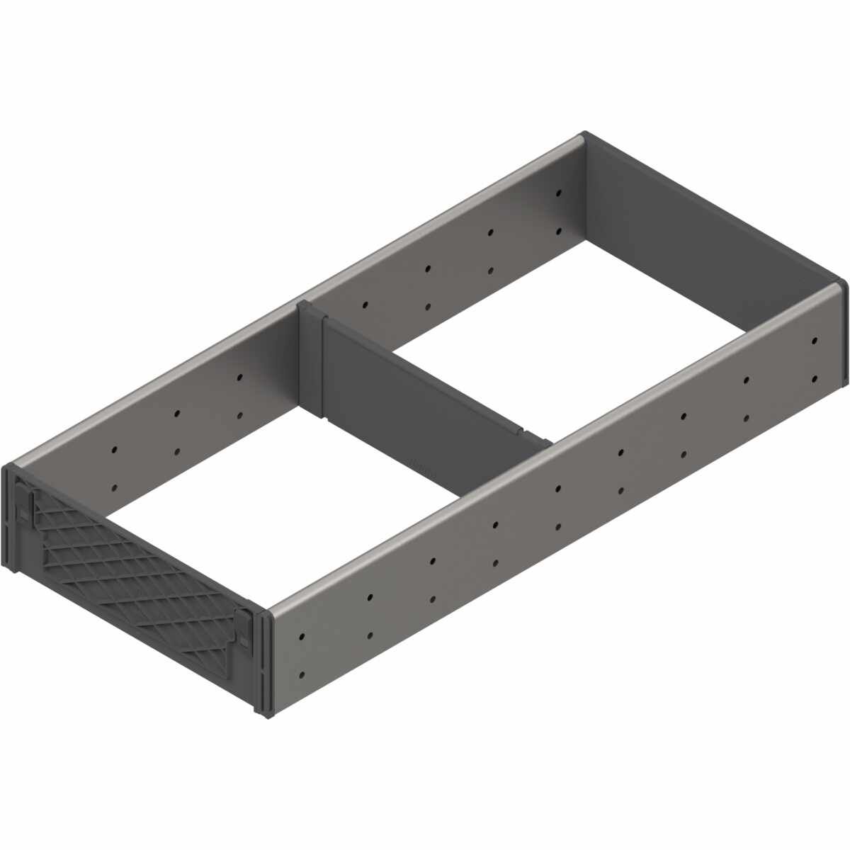 ORGA-LINE Facheinteilung-Set (teilausfüllend), für TANDEMBOX Schubkasten, NL=450 mm, KB=350 mm, Breite=194 mm, inox-gebü/staubgr