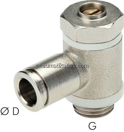 Winkel-Drosselrückschlagventil M 5-4mm,abluftregelnd (Standard)