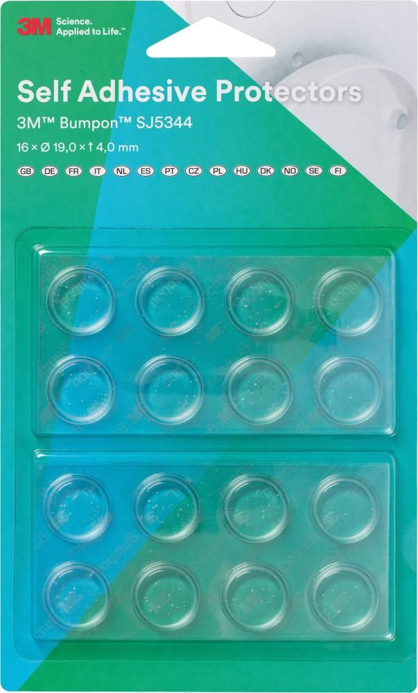 Bumpon, 16 Stk. Elastikpuffer Transp. 19,1 x 4,1mm