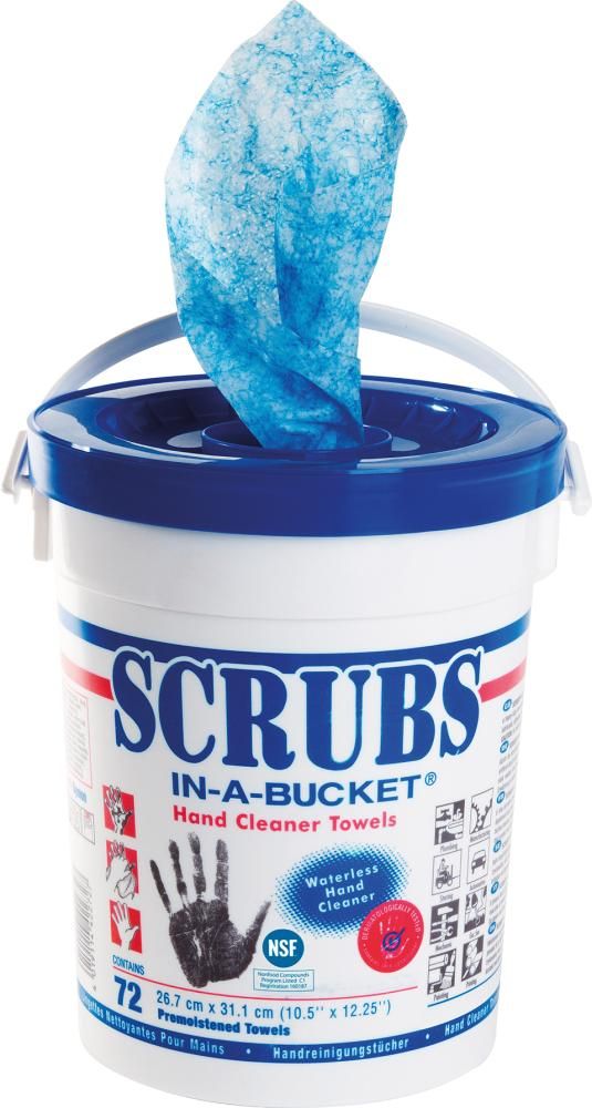 Scrubs-Reinigungstucher Eimer mit 72 Tucher mit NFS Freigabe Zertifikat Nummer 160187
