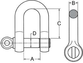 Schäkel gerade 3/16Z TK 0,33t