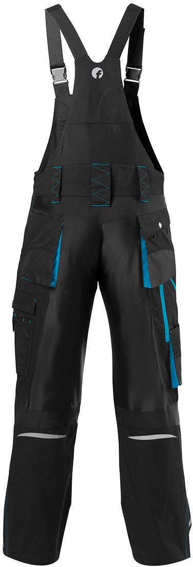 FORTIS H-Latzhose 24, schwarz/türkis, Gr. 110