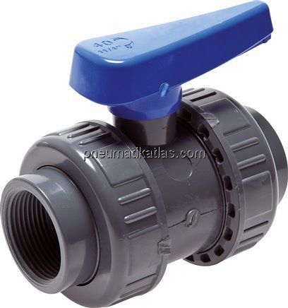 Kugelhahn, PVC-U / EPDM, Rp 3/8" (Wasserausführung)