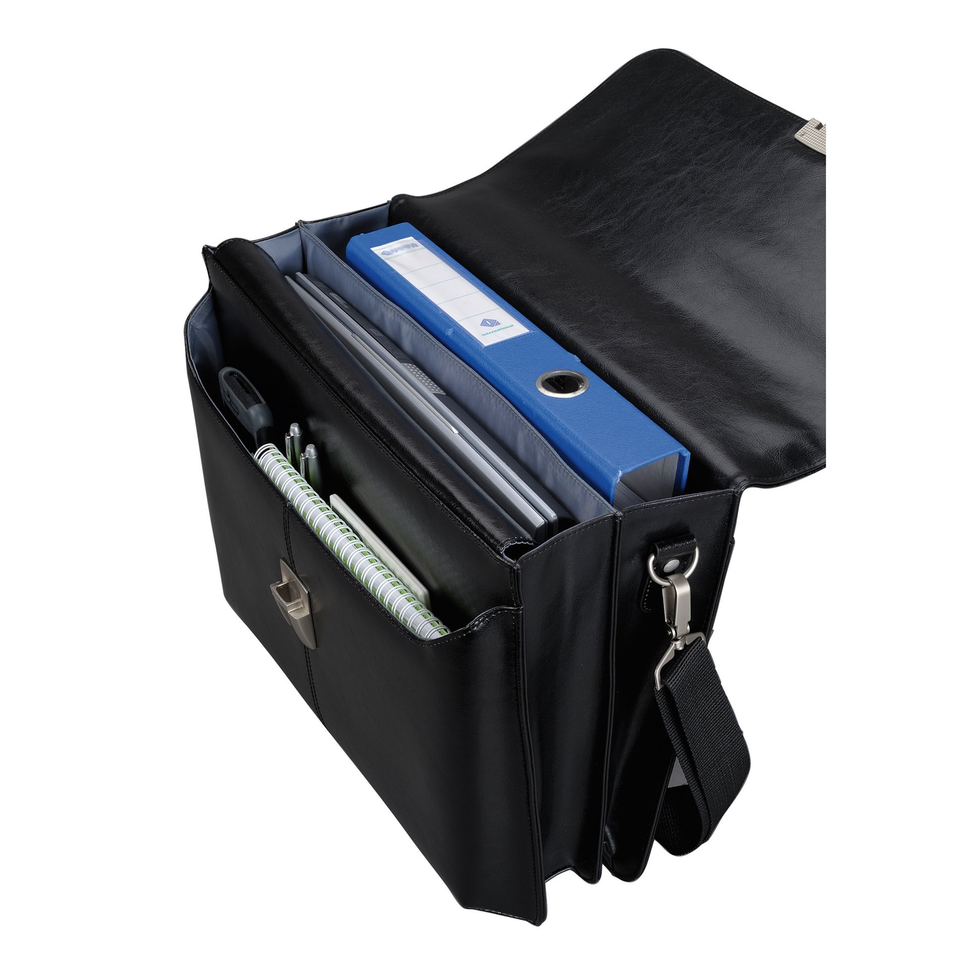 Aktentasche Faenza 41 x 32 x 13 cm Leder schwarz