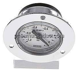 Einbaumanometer (CrNi/Ms), Frontring, 40mm, -1 bis 0 bar