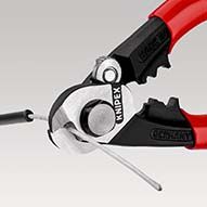 KNIPEX Drahtseilschere geschmiedet mit Mehrkomponenten-Hüllen