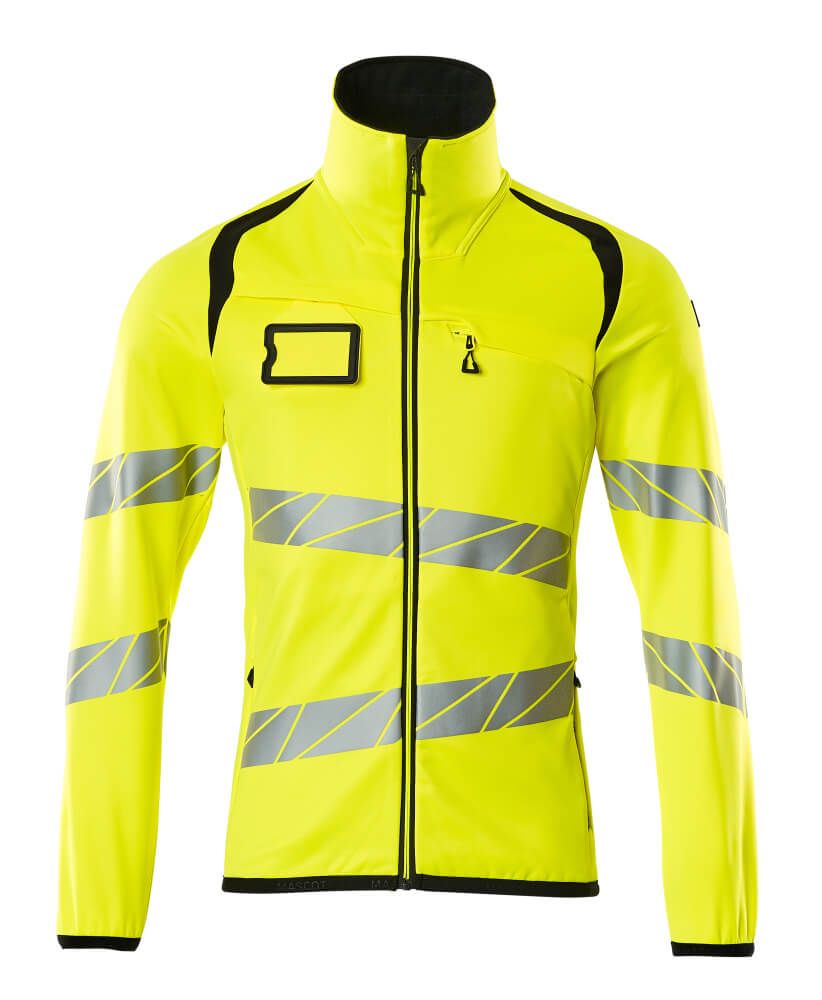 Fleecepullover mit Reißverschluss Hi-vis Gelb/Schwarz, 2XL