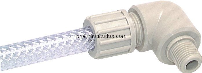 Winkel-Verschraubung G 1/8"-10x4mm, Polypropylen
