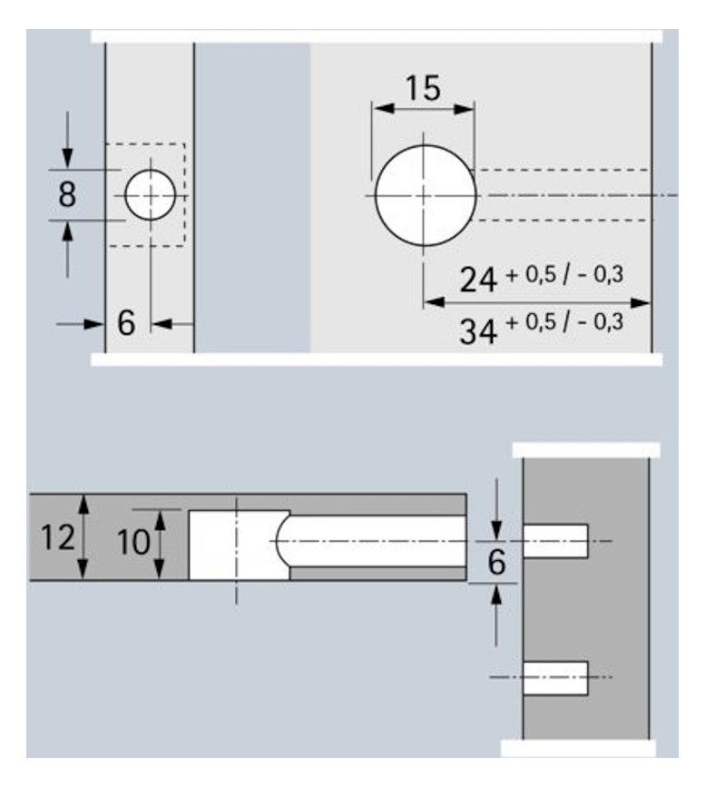 HETTICH Rastex 15 ohne Abdeckrand