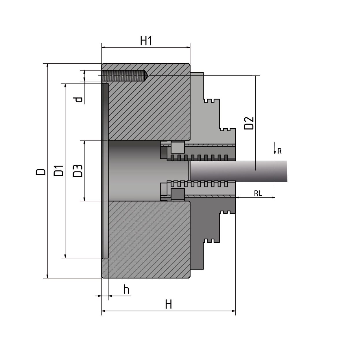 OPTIMUM Vierbacken-Drehfutter Guss, zentrisch spannend Optimum Ø 100 mm