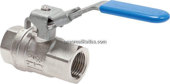 Messing-Kugelhahn, abschließbar, Rp 1/4", -0,98 bis 65 bar