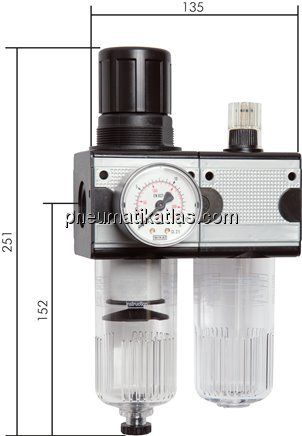 MULTIFIX Wartungseinheit (2), 2-tlg., G 1/2", 0,5 - 10 bar