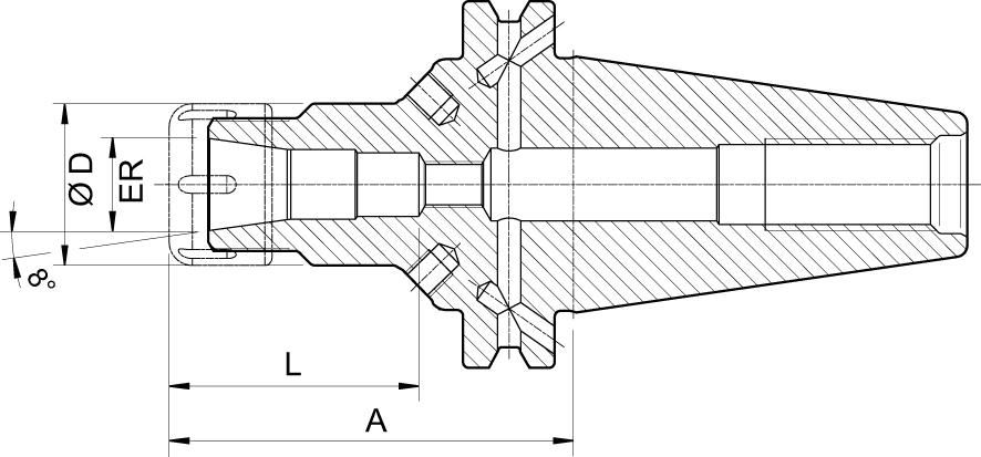Spannzangenfutter kurz DIN ISO 7388-1ADB SK40 ER16 HAIMER