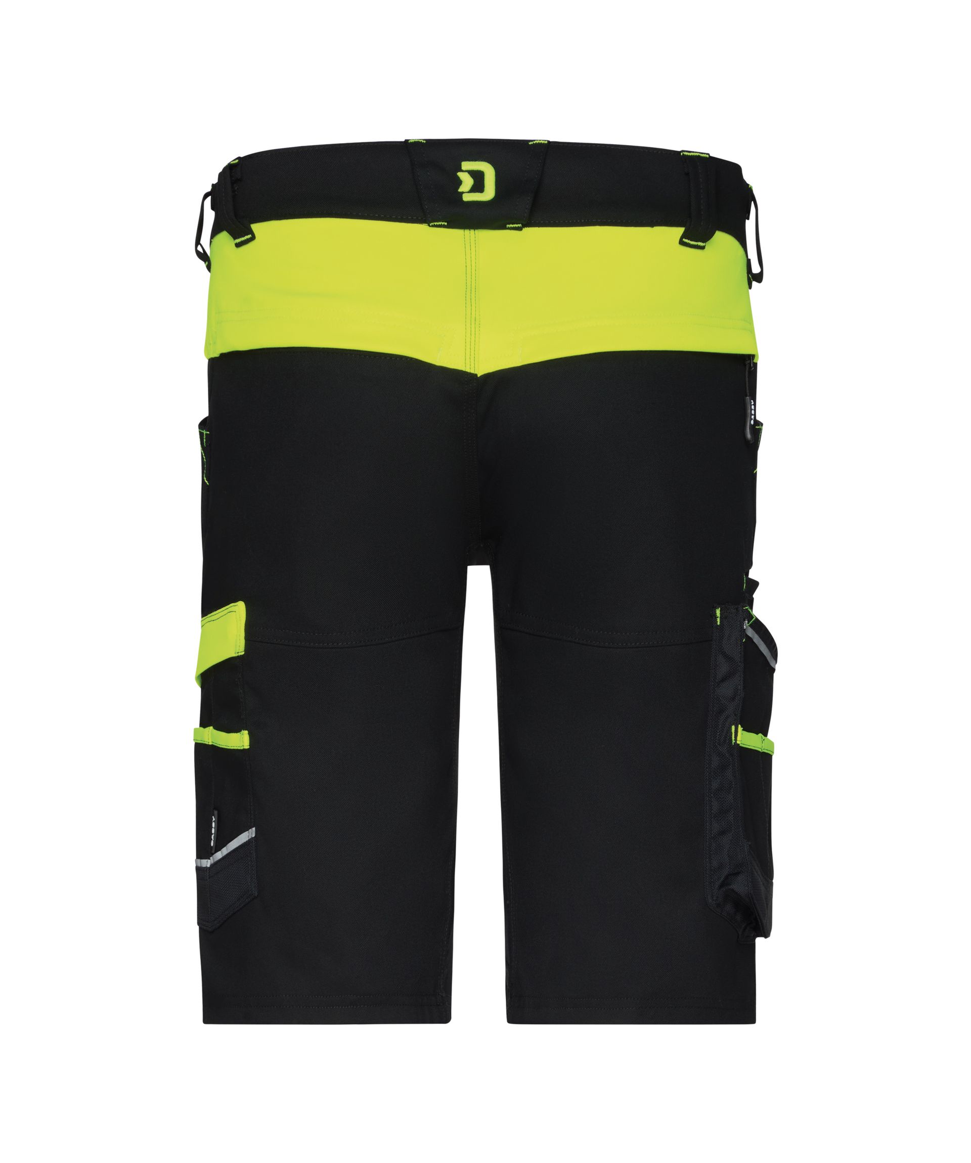 DASSY® Manilla - Stretch-Arbeitsshorts - schwarz/neongelb, Gr. 42