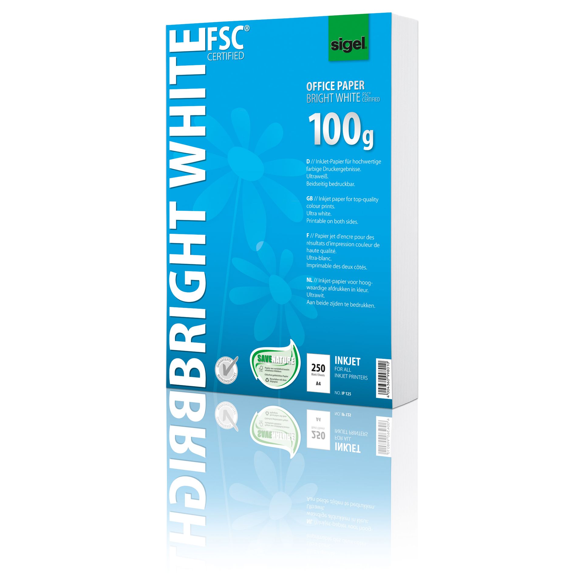 Inkjetpapier Bright White A4 IP 125 250Bl ws 100g