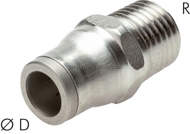Gerader Steckanschluss NPT 1/8"-4mm, IQS-Edelstahl