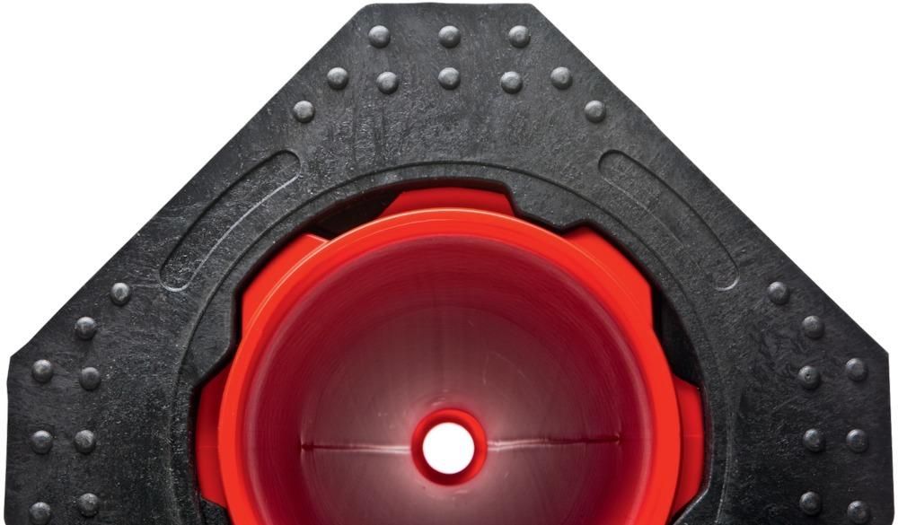 MORION-Reflexkegel-EU 750Typ A, rot-weiss reflekt.