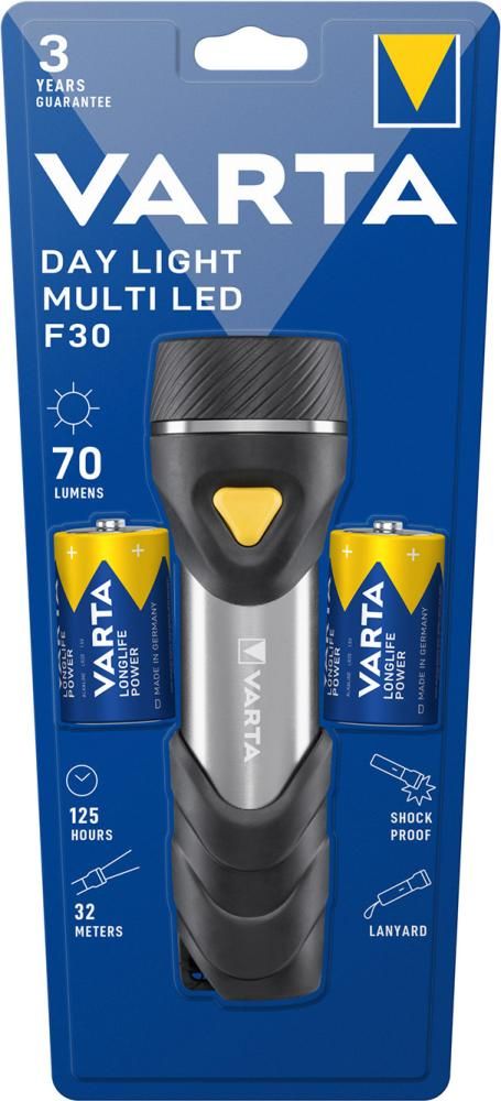 Taschenlampe Day Light Multi LED F30 mit Batterien VARTA
