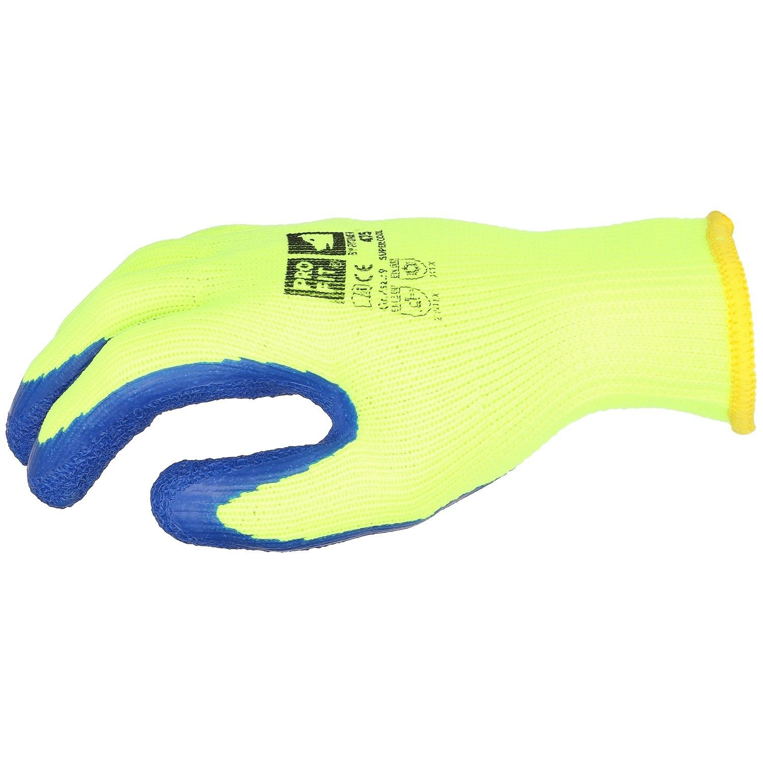 Winter Arbeitshandschuhe "Super Cool",Latex, gelb/blau 10