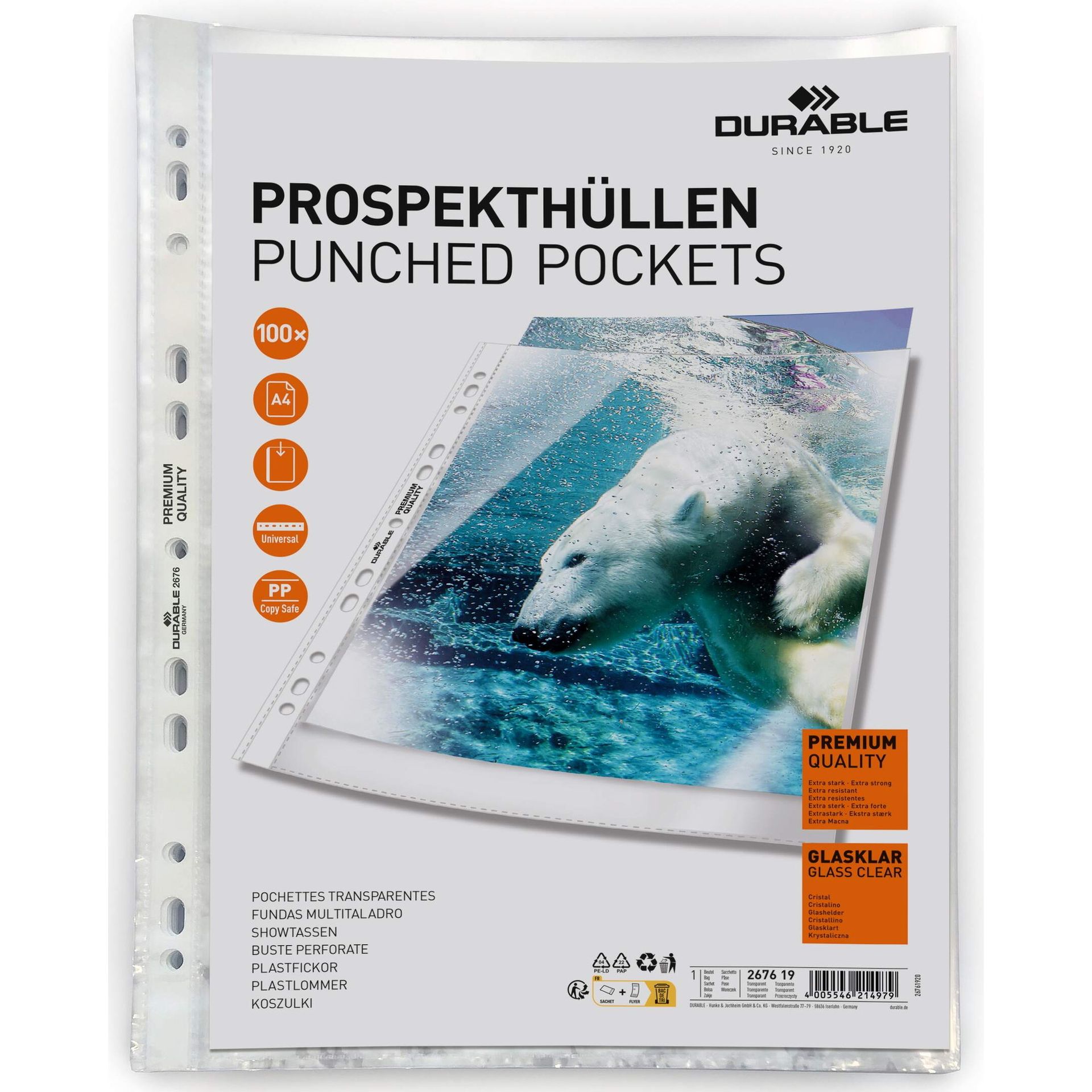 Prospekthülle A4  tr 100St gk