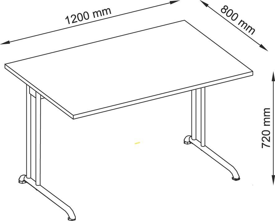 Schreibtisch lichtgrau 1200x800 mm