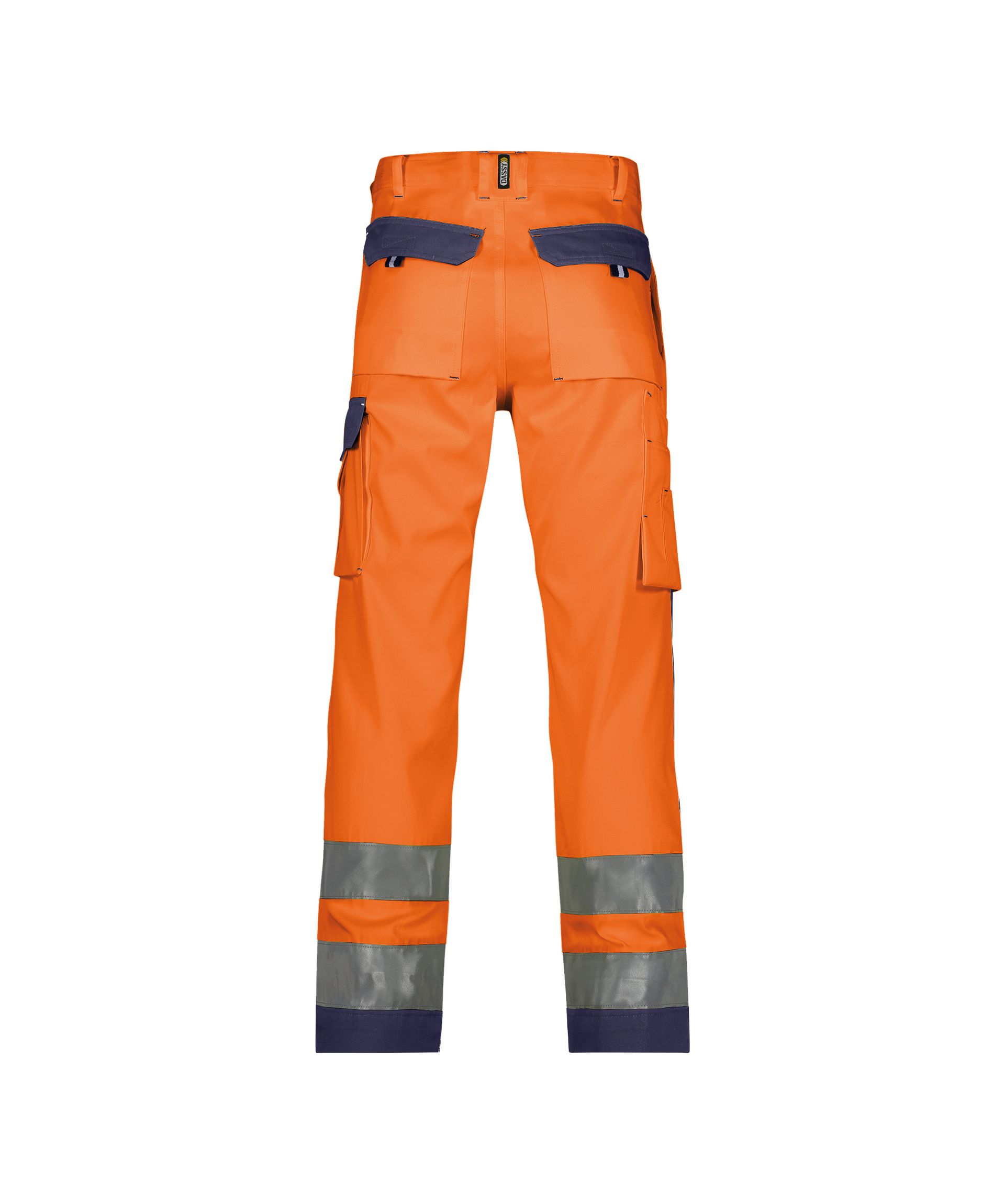 DASSY® Buffalo - Warnschutzhose mit Kniepolstertaschen - neonorange/dunkelblau, Gr. 42