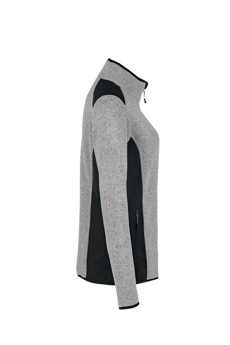 HAKRO Damen Strickfleecejacke grau meliert, XS