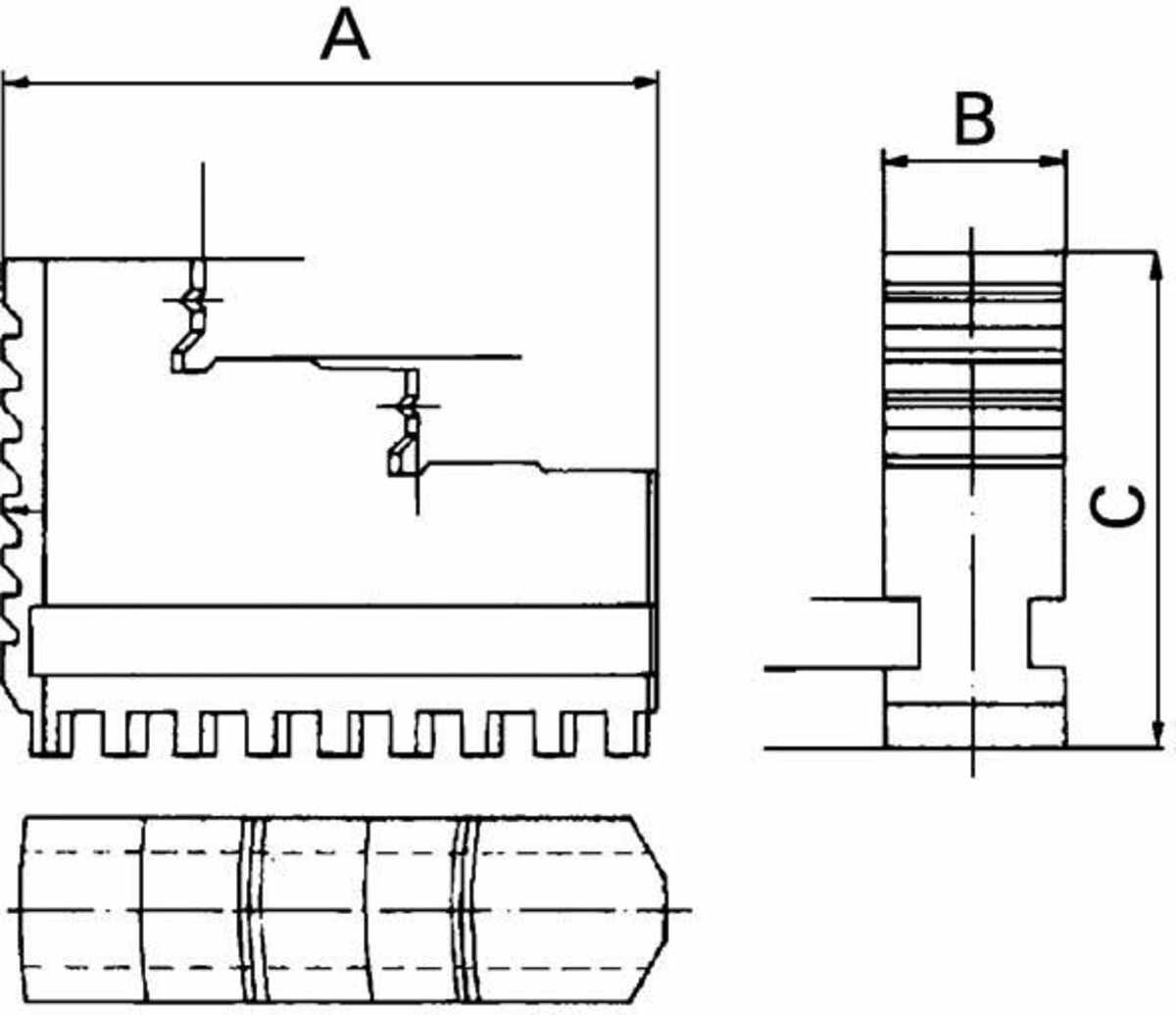 Dreibacken-Satz DIN6350DB100 mm RÖHM