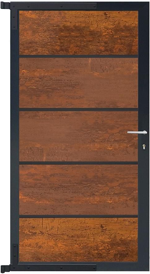 FARÖ-Tor-Komplettset 90 x 173 cm, Deko-Rost/anthrazit