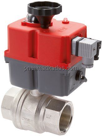 Elektr. Messing-Kugelhahn, Rp 1/4", 24 bis 240 V (AC) / 24 bis 135 V (DC)