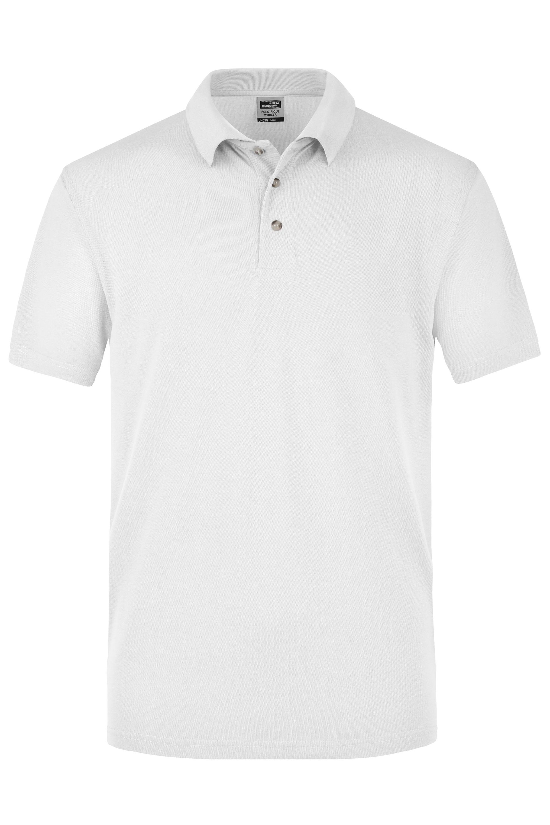 James & Nicholson JN025 Herren-Polo-Shirt Piqué, Weiß, Gr. 3XL