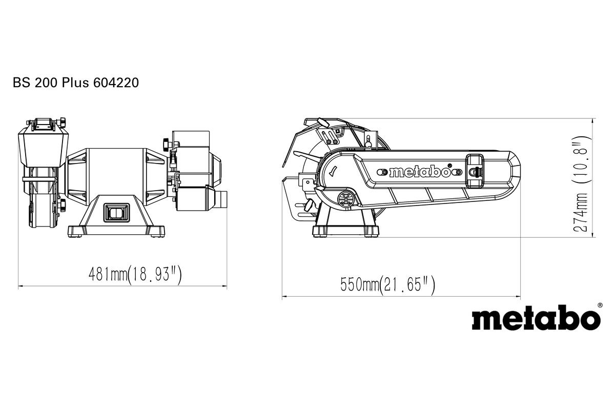 Kombi-BandschleifmaschineBS 200 Plus Metabo
