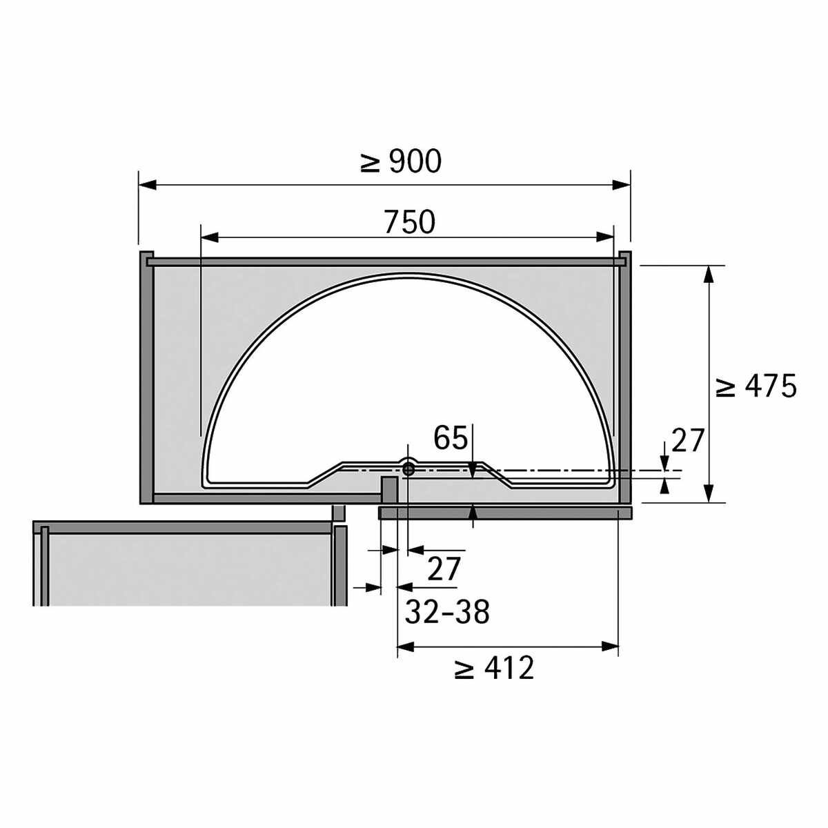Eckschrank-Drehbeschlag Arena STYLE
