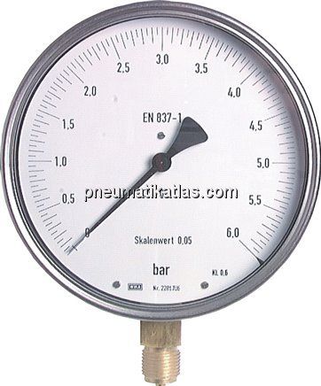 Feinmess-Manometer senkrecht, 160mm, -1200 bis 0 mbar