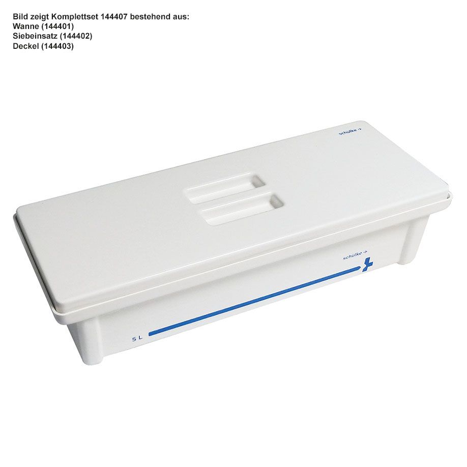 Instrumentenwanne 5 Ltr.kpl. mit Siebeinsatz und Deckel weiß