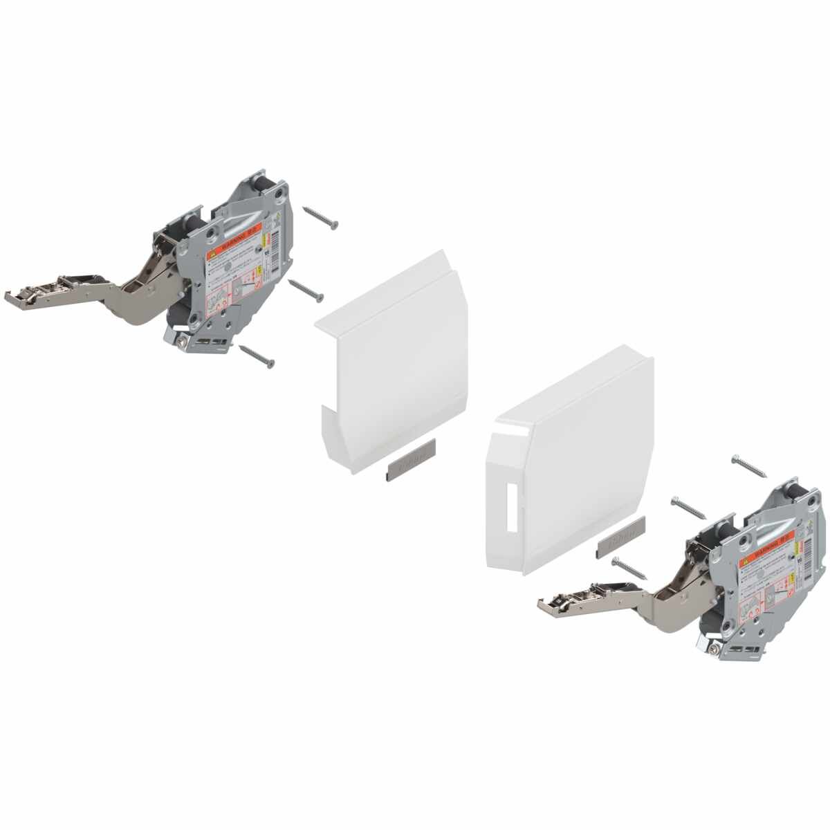 AVENTOS HK-S Hochklappe, Kraftspeicher (Set), LF=400-1000 (bei 2 Stück), zum Schrauben, für TIP-ON, seidenweiß/inox-g.
