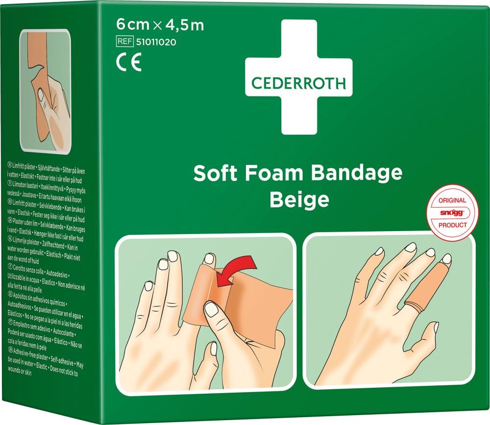 Schaumbandage, beige, 6cm x 4,5m