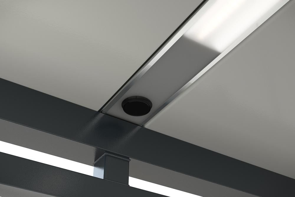 Photovoltaiksystem mit Beleuchtung zu Raucherunterstand Köln